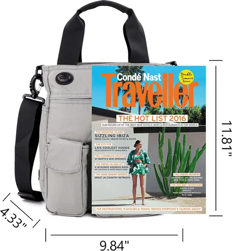 Vista 5 de AMJ Bolsa cruzada de negocios, bolso tipo mensajero, mochila casual para hombres y mujeres, bolsa de pecho para senderismo y viajes, Gris, Mochilas