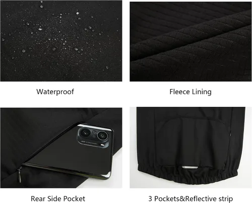 Vista 4 de RISESBIK Chaleco de ciclismo térmico de forro polar para hombre, resistente al viento, impermeable, ropa de abrigo para ciclismo, chaleco