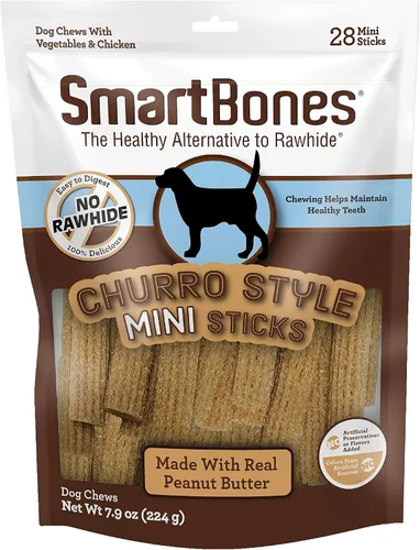Vista 8 de SmartBones Palitos estilo Churro, 14 unidades, hechos con pollo real, masticables sin cuero crudo para perros