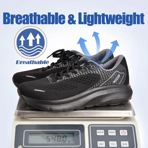Vista 4 de JACKSHIBO Zapatos de punta ancha para hombres y mujeres, tenis anchos para correr en carretera, ligeros, transpirables, neutros, acolchados