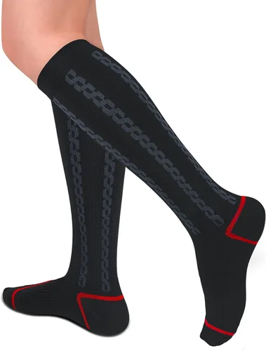 Vista 8 de FULLSOFT Calcetines de compresión graduados médicos de 30-40 mmHg para mujeres y hombres, calcetines de circulación hasta la rodilla, calcetines