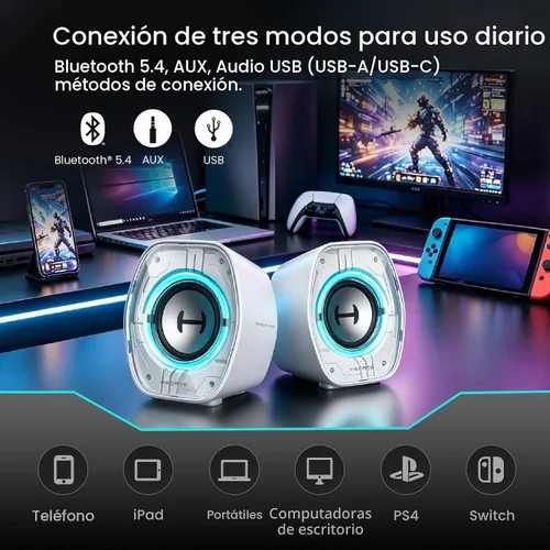 Vista 3 de Edifier G1000 II Bluetooth Gaming Desktop Speakers, White