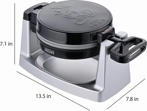 Vista 9 de Mickey Mouse Waffle and Donut Maker con 3 juegos de platos de cerámica antiadherentes extraíbles