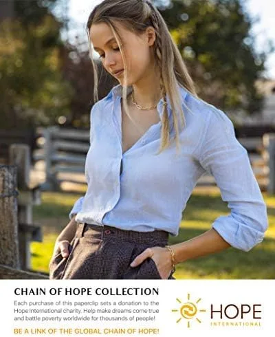 Vista 2 de Benevolence LA Collar de cadena de clip para mujer con juego de pulsera de clip, collar de eslabones de cadena de oro, collar y pulsera de oro de 14