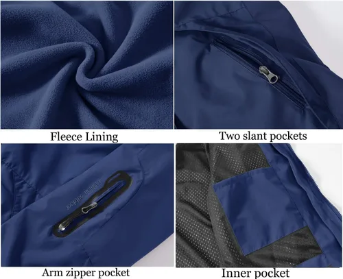 Vista 6 de Rdruko Chaqueta de esquí impermeable 3 en 1 para mujer, abrigo de invierno con aislamiento polar