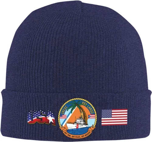 Vista 11 de Uscgc-Key-Largo Beanie Cap Skull Caps Striped Knitted Pullover Hat Winter Warm Hat