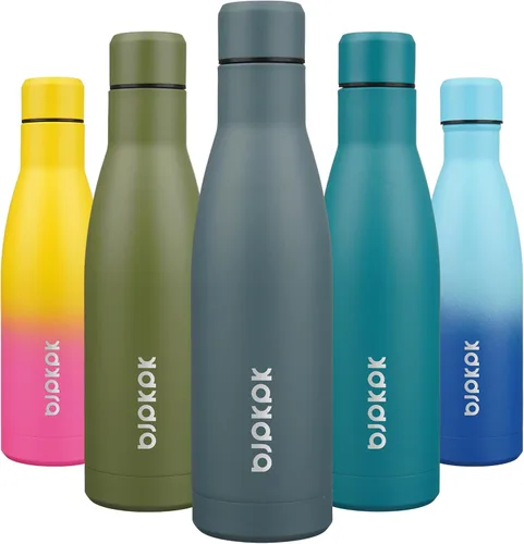 Vista 77 de [Usado] BJPKPK Botella de agua pequeña aislada de 12 onzas, frasco a prueba de A-azul