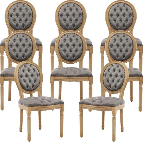 Vista 76 de ODUSE-DAILY French Country - Juego de 2 sillas de comedor de color caramelo, sillas de cocina y comedor, sillas de cocina de piel sintética, Ámbar