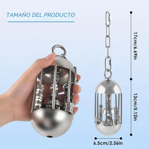 Vista 2 de DBNESS Juguetes para pájaros de acero inoxidable, cadena desmontable de alta resistencia, para masticar loro de metal duradero, juguete