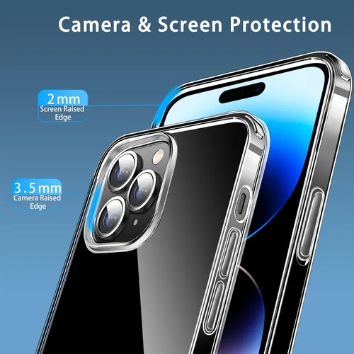 Vista 8 de Funda magnética compatible con iPhone 14 Pro Max, compatible con carga inalámbrica MagSafe, parte trasera transparente antiarañazos, a prueba