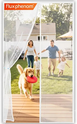 Vista 11 de Flux Phenom Puerta mosquitera magnética (paquete de 2) – Bugs Out, Breeze In – Instalación de sellado automático de 9 minutos, malla de doble Negro