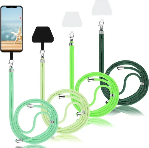 Vista 19 de Weewooday 4 piezas de cordón para teléfono con correa cruzada universal para teléfono celular, cordón para el cuello con parche para mujeres, Negro