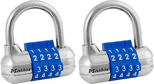 Vista 10 de Master Lock Establece tu propio candado de combinación, cerraduras de armario de gimnasio con código para asegurar objetos de valor en interiores