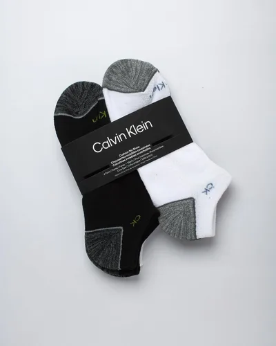 Vista 163 de Calvin Klein Calcetines para hombre, mezcla de algodón, acolchados, sin talla, forro de calcetines atléticos (6 unidades)