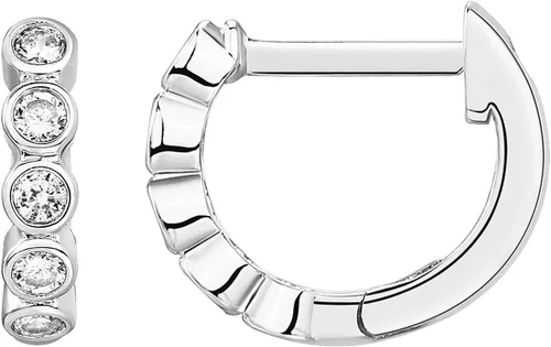 Vista 9 de PAVOI Aretes de aro chapados en oro de 14 quilates con circonita cúbica Oro rosa