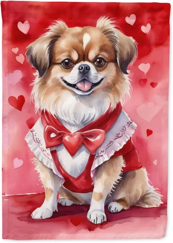 Vista 136 de Caroline's Treasures DAC5252GF Affenpinscher - Bandera de jardín con texto en inglés "My Valentine", bandera decorativa para patio exterior, patio