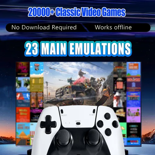 Vista 2 de Retro Gaming Console with 20000+ Classic Games - Dual Controllers, Plug & Play, 2 Players, HDMI Output, Family Entertainment System (63G)
