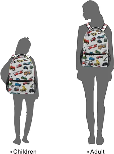 Vista 7 de Reciclaje de basura para camiones de basura mochila de tractor para niños y niñas, mochilas escolares para niños, bolsa de viaje, 041203, Lindo
