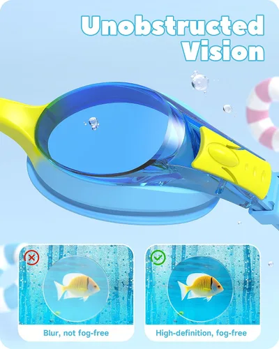 Vista 3 de findway Gafas de natación para niños, antivaho y sin fugas, para niñas de 3 a 14 años
