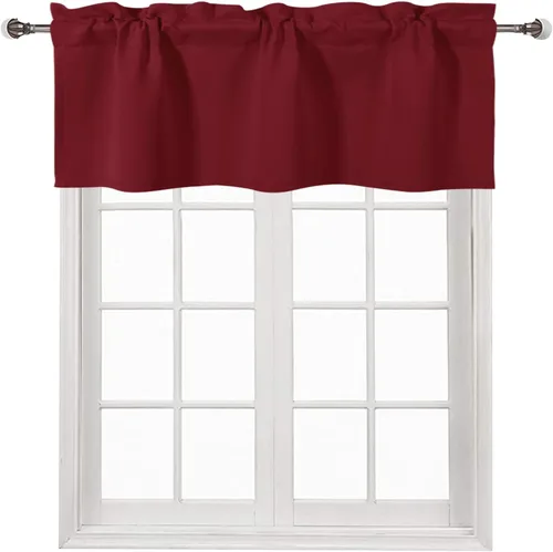Vista 73 de DWCN Cenefa para ventana de cocina, con bolsillo para barra, para ventana, sala de estar/sótano, 36 x 16 pulgadas de largo, 1 panel, beige