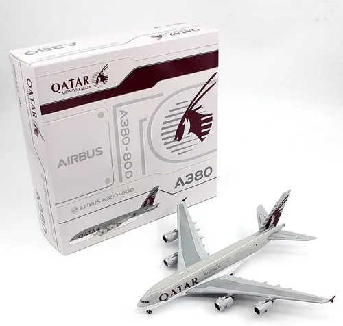 Vista 7 de JC Wings para Qatar para Airbus A380 A7-APG 1/400 DIECAST modelo de avión preconstruido