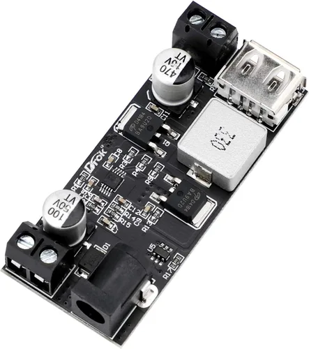 Vista 6 de DROK Convertidor Buck 12V a 5V, 5A USB Regulador de Voltaje DC 9V-36V Paso Abajo a DC 5V-5.3V 5.2V 3.5-6A Transformador de Voltaje Módulo de Fuente