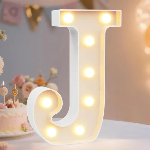 Vista 85 de Pooqla Letras con luces LED de marquesina, letras decorativas iluminadas en blanco cálido y blanco frío, letras del alfabeto iluminadas para niños