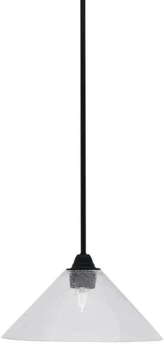 Vista 90 de Toltec Lighting Paramount - Mini colgante de 1 luz en acabado negro mate con cristal de arte perla de 7 pulgadas y estilo negro