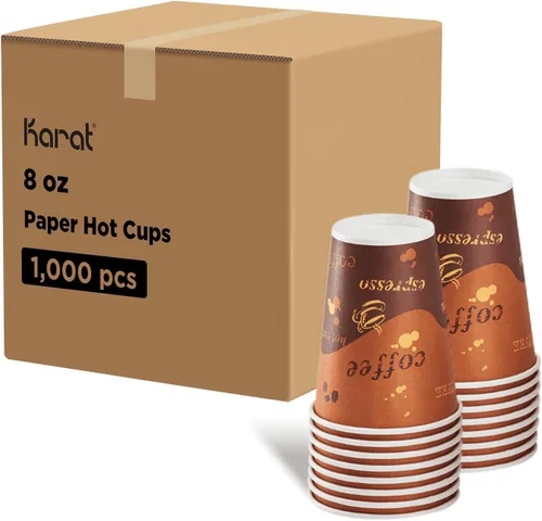 Vista 16 de Karat Taza de papel para café expreso de 4 oz, 1000 unidades, taza desechable para enjuague bucal, para bebidas calientes y frías, blanca (C-K504W)