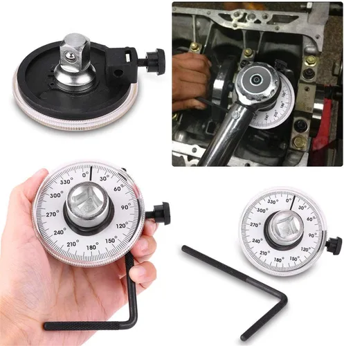 Vista 4 de Herramienta de medición de ángulo de llave dinamométrica de 1/2 pulgada, juego de llaves de medidor de par de torsión ajustable de 360° de 1/2