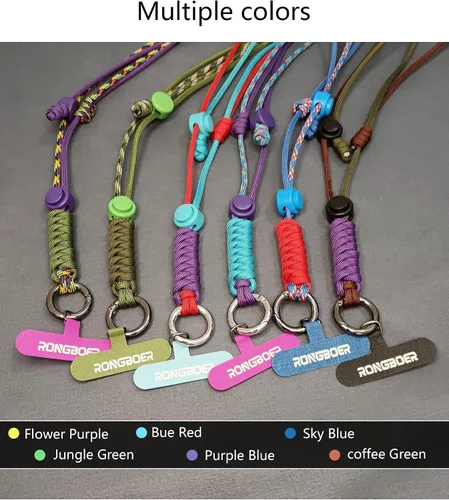 Vista 3 de Cordones para teléfono celular alrededor del cuello, cordón de muñeca para llaves, cordones para insignias de identificación, cordón ajustable