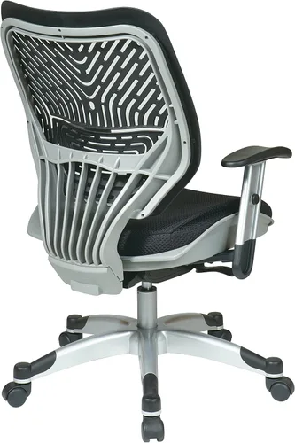 Vista 4 de Space Seating 86 REVV Series - Silla de escritorio autoajustable SpaceFlex con respaldo lumbar y asiento de malla acolchado, Raven Negro