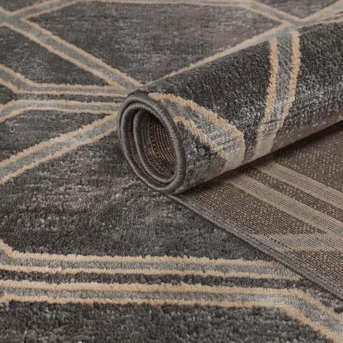 Vista 6 de Superior Alfombra de área de 2 x 3 pies y 0.394 in de altura con respaldo de yute, tejida a la moda y asequible colección Abner, color negro