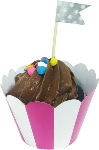 Vista 5 de AllyDrew Envolturas para cupcakes de tamaño estándar (juego de 20), color negro