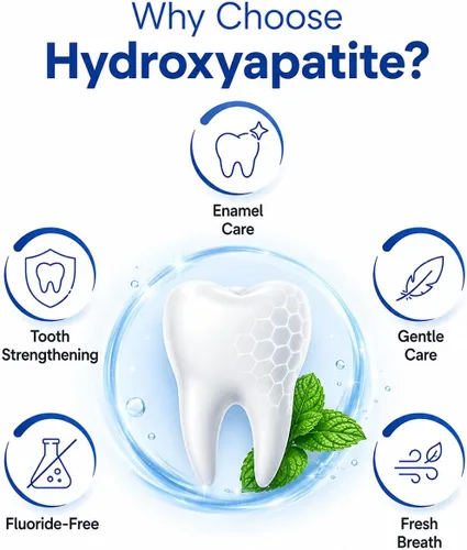 Vista 8 de Pastas dentales de hidroxiapatita para la protección del esmalte y fortalecimiento de dientes, menta suave, aliento fresco, uso diario