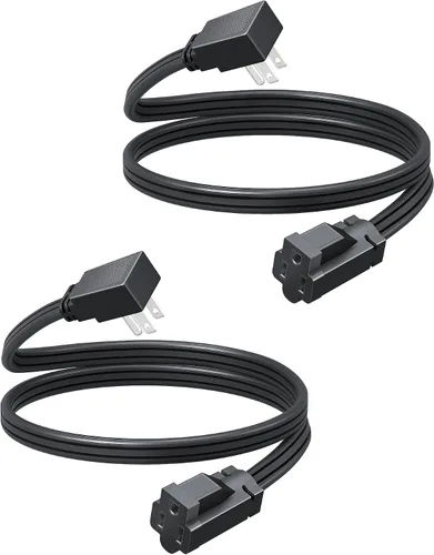 Vista 15 de DEWENWILS Cable de extensión corto de 1 pie, cable de extensión de cabeza plana para interiores con 3 puntas, cable de alimentación de perfil bajo