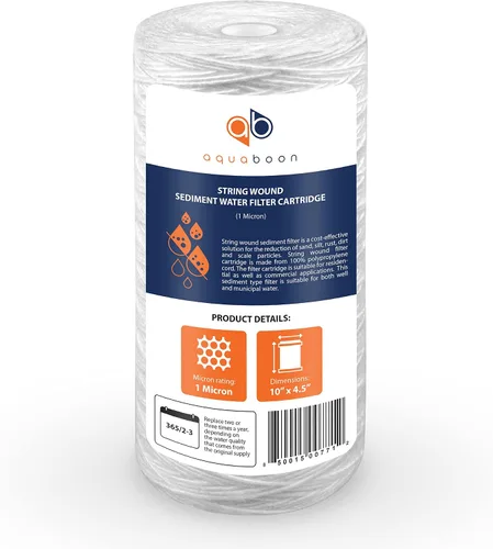 Vista 8 de Aquaboon Filtro de agua para heridas de cuerda de 1 micrón, repuesto de 10 x 4.5 pulgadas, cartucho de filtro de agua para toda la casa compatible