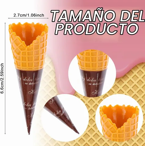 Vista 2 de 30 piezas de mini cono de helado artificial realista, adorable cono de helado de simulación, juego de comida, casa de muñecas, suministros