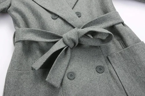 Vista 6 de CHARTOU Abrigo de mezcla de lana regular de doble botonadura con cuello de solapa elegante para mujer