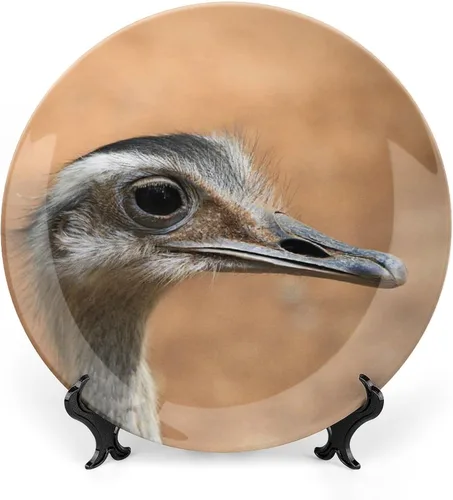 Vista 18 de Plato decorativo para colgar en la pared, plato de cerámica de ñu azul animal, platos divertidos para cena, plato decorativo de mesa, plato