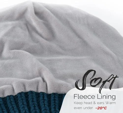 Vista 39 de FURTALK Gorros de invierno para mujer, con forro polar, gorro de punto holgado y cálido, gorro de esquí