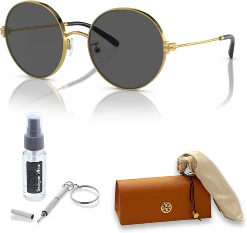 Vista 2 de Tory Burch TY6096 - Gafas de sol redondas para mujer + paquete con kit de gafas de diseñador iWear