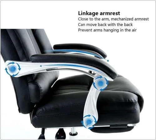 Vista 7 de Silla de oficina ejecutiva moderna blanca con respaldo alto, ergonómica y giratoria, cómoda silla de juegos para computadora para sala de estudio