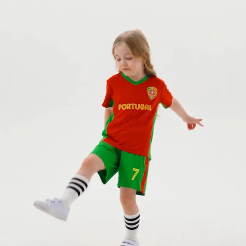 Vista 3 de Camisetas de fútbol para niños y niñas, trajes de camiseta de entrenamiento de fútbol para niños y niñas, uniformes