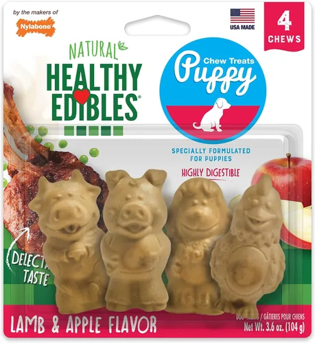 Vista 15 de Nylabone Healthy Edibles - Golosinas para cachorros, sabor cordero