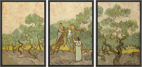 Vista 26 de wall26 Lienzo enmarcado para pared, juego de arte con flores de almendra de Vincent Van Gogh, naturaleza, ilustraciones de área silvestre, bellas
