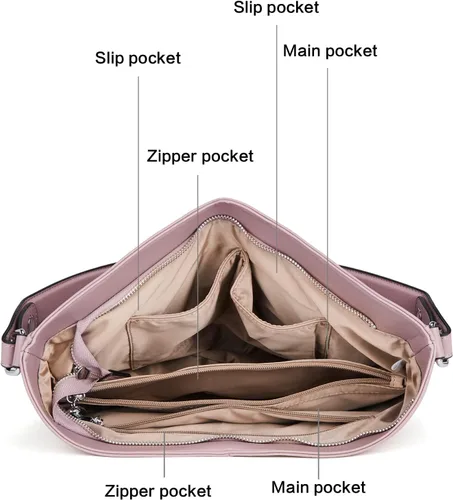 Vista 5 de BOSTANTEN Bolso de cuero para mujer, diseño de bolsos de hombro, Hobo