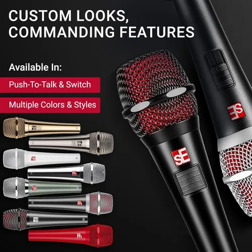 Vista 8 de SE ELECTRONICS V7 Micrófono dinámico para canto, voz y grabación de estudio, micrófono profesional de mano XLR con bobina de voz de aluminio