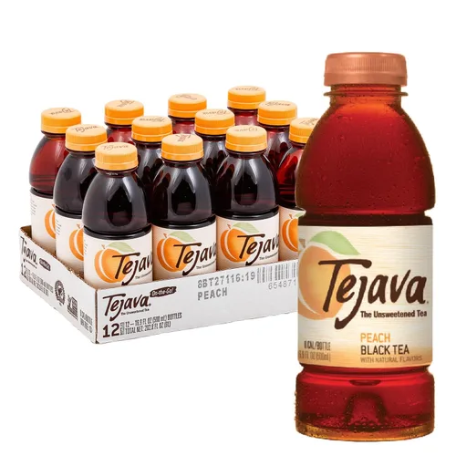 Vista 10 de Tejava Té helado negro con limón, paquete de 6, botellas de PET de 16.9oz, sin azúcar, sin OGM, kosher, sin azúcar ni edulcorantes, sin calorías