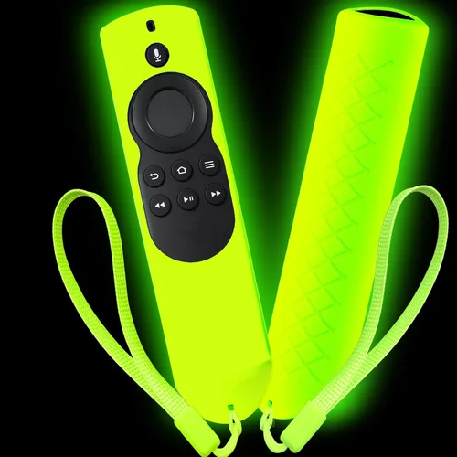 Vista 9 de Firestick - Funda para mando a distancia, Firestickremote Funda para control remoto, funda para cubierta con patio de tierra que brilla en azul Azul